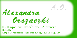 alexandra orszaczki business card